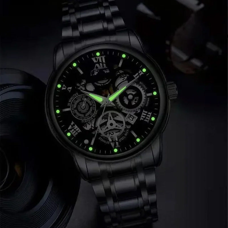 ⌚🎁Wodoodporny zegarek z rzymskim szkieletem i automatycznym mechanizmem dla mężczyzn