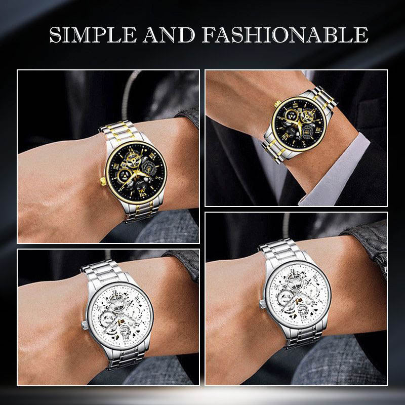 ⌚🎁Wodoodporny zegarek z rzymskim szkieletem i automatycznym mechanizmem dla mężczyzn