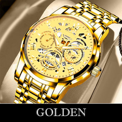 ⌚🎁Wodoodporny zegarek z rzymskim szkieletem i automatycznym mechanizmem dla mężczyzn
