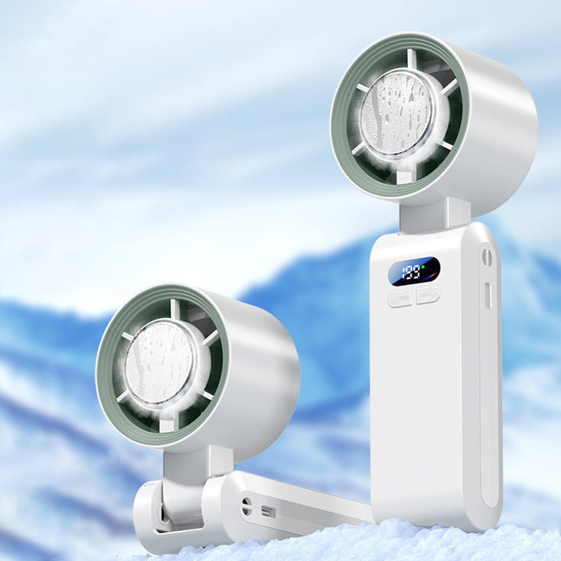 ❄️💨50% ZNIŻKI na ręczny, przenośny wentylator z funkcją chłodzenia lodem⚡🥶 Osobisty wentylator z funkcją mgiełki wodnej do uprawiania sportów na świeżym powietrzu, podróży i na siłownię | Akumulatorowy, 3 prędkości, natychmiastowe uczucie chłodu