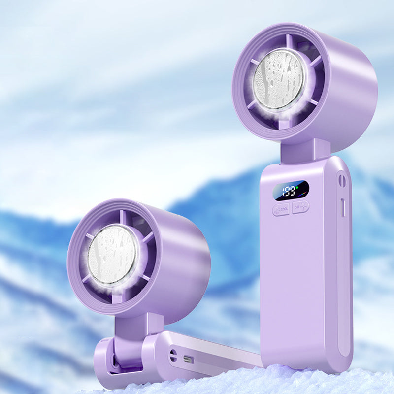 ❄️💨50% ZNIŻKI na ręczny, przenośny wentylator z funkcją chłodzenia lodem⚡🥶 Osobisty wentylator z funkcją mgiełki wodnej do uprawiania sportów na świeżym powietrzu, podróży i na siłownię | Akumulatorowy, 3 prędkości, natychmiastowe uczucie chłodu