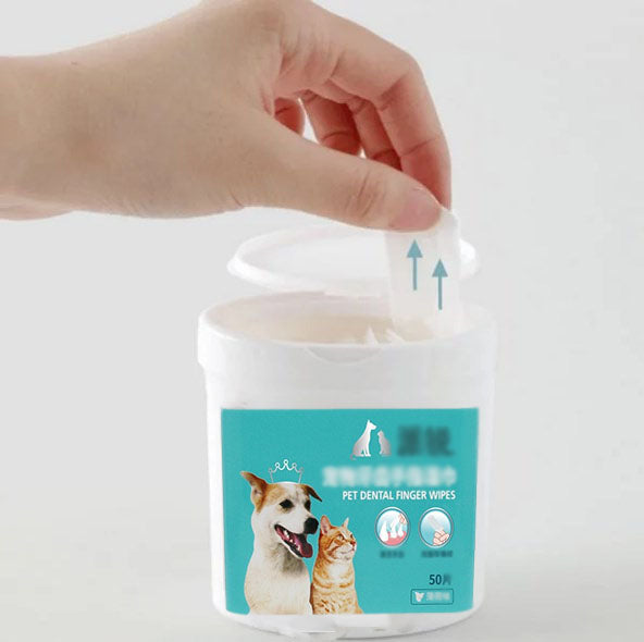 🐕Kup więcej, zaoszczędź więcej🐕Chusteczki na palec do czyszczenia zębów zwierząt
