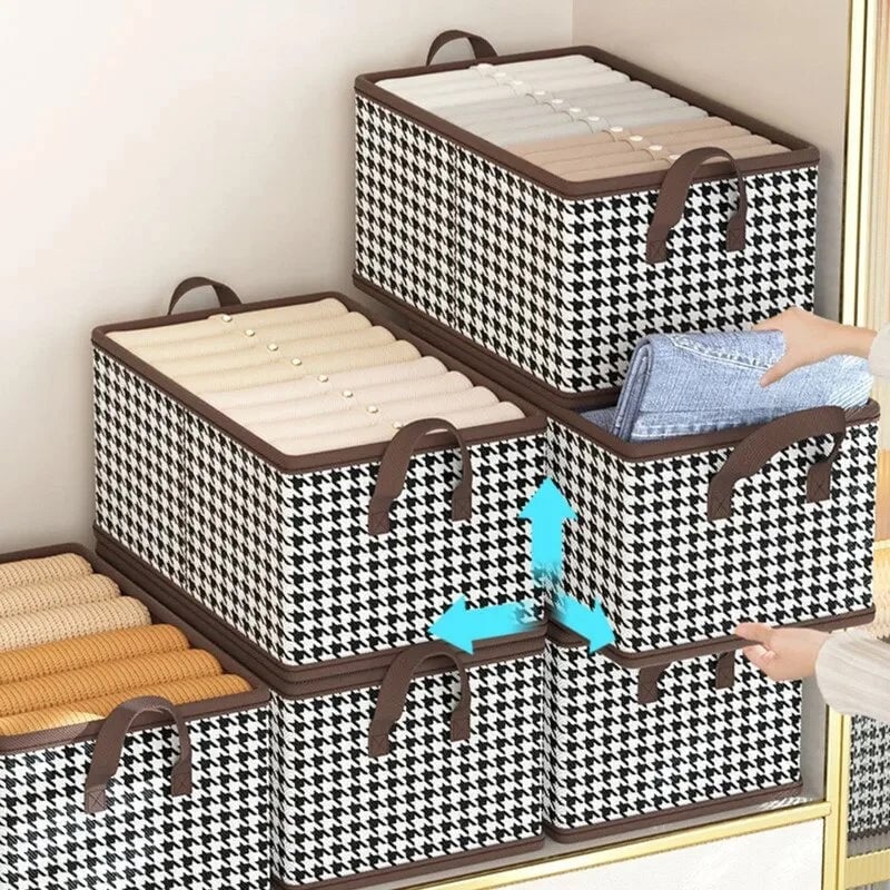 📦 Składane Pudełko na Ubrania do Przechowywania - Wzmocniona Konstrukcja, Uchwyty - Oszczędność Miejsca, Łatwa Organizacja Twojej Garderoby!