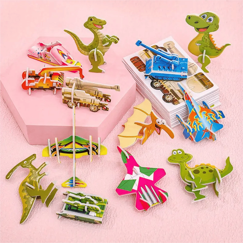 🎁Edukacyjne puzzle 3D z kreskówkami🦖