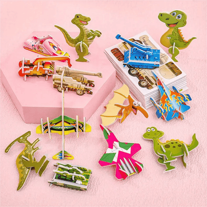 🎁Edukacyjne puzzle 3D z kreskówkami🦖