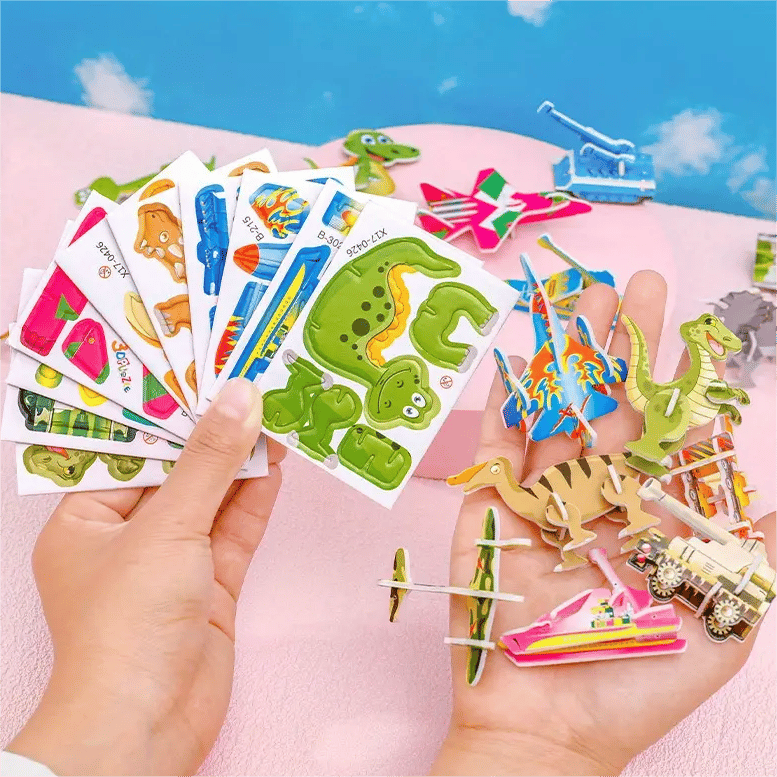 🎁Edukacyjne puzzle 3D z kreskówkami🦖