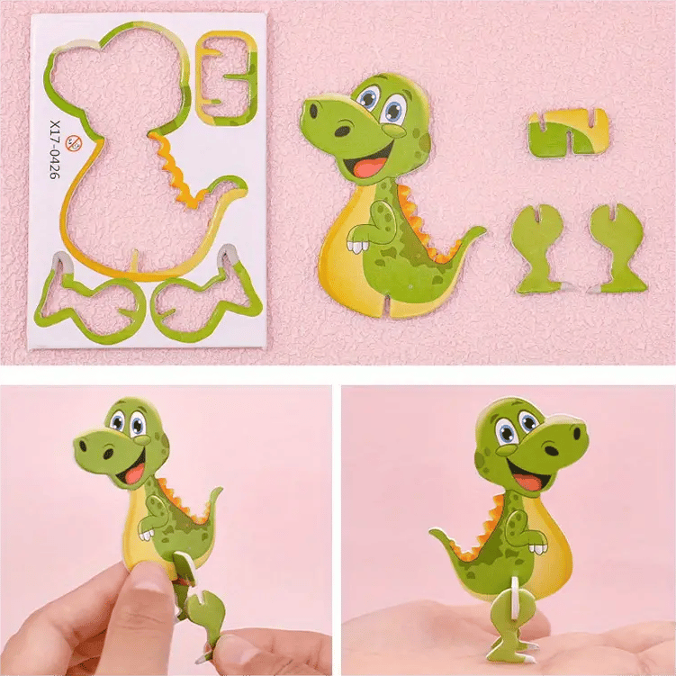 🎁Edukacyjne puzzle 3D z kreskówkami🦖