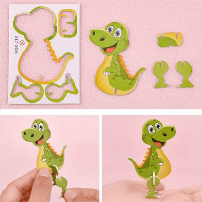 🎁Edukacyjne puzzle 3D z kreskówkami🦖