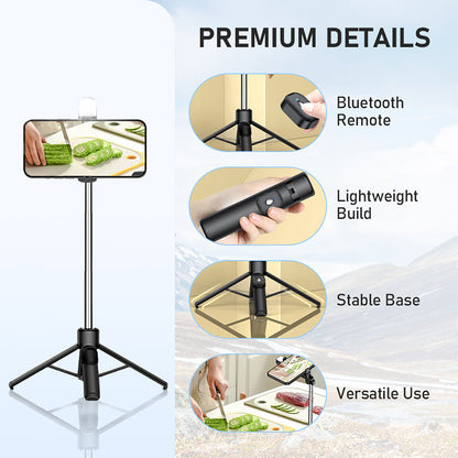 Portable 4-Leg Bluetooth Selfie Stick Tripod
