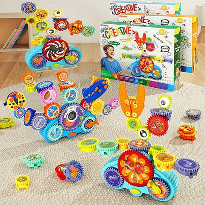 🎉 Dzisiaj 50% zniżki! Zabawka elektryczna Transforming Gear Electric Building Blocks 🚀