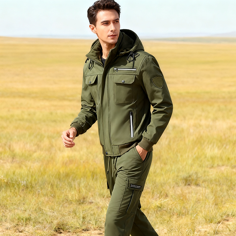 🧥 Zestaw męskiej kurtki i spodni — ciepły i wiatroodporny, stylowy i elegancki!