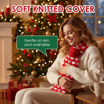 🌟Bardzo długa 2-litrowa butelka na gorącą wodę z izolacyjnym pokrowcem