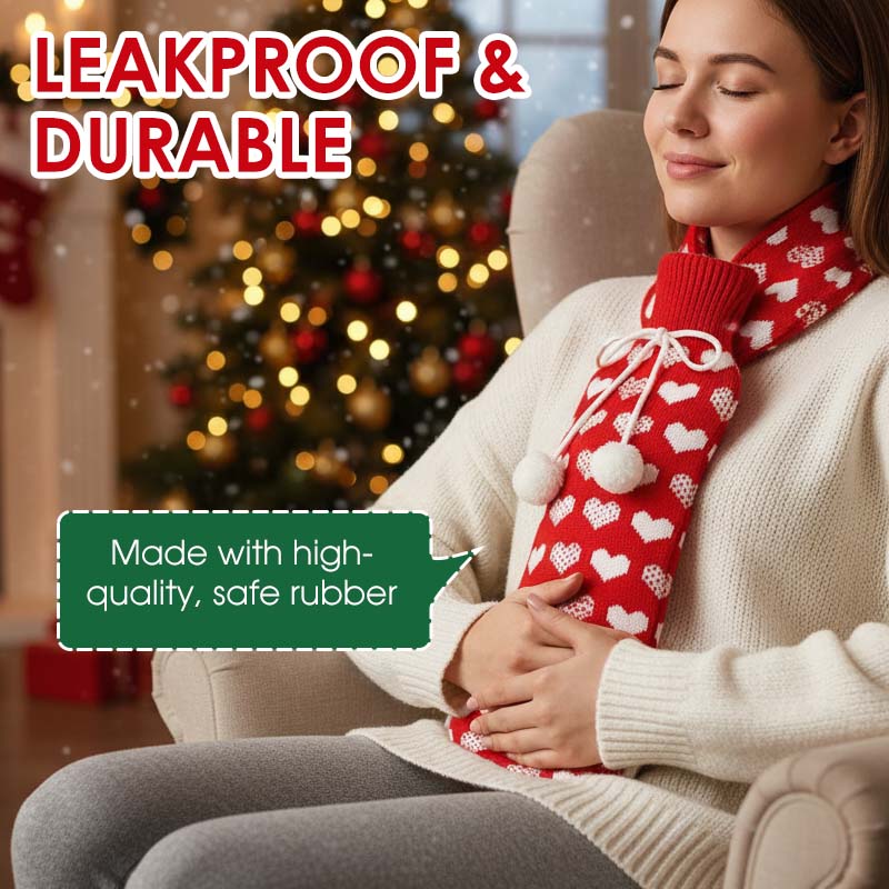 🌟Bardzo długa 2-litrowa butelka na gorącą wodę z izolacyjnym pokrowcem