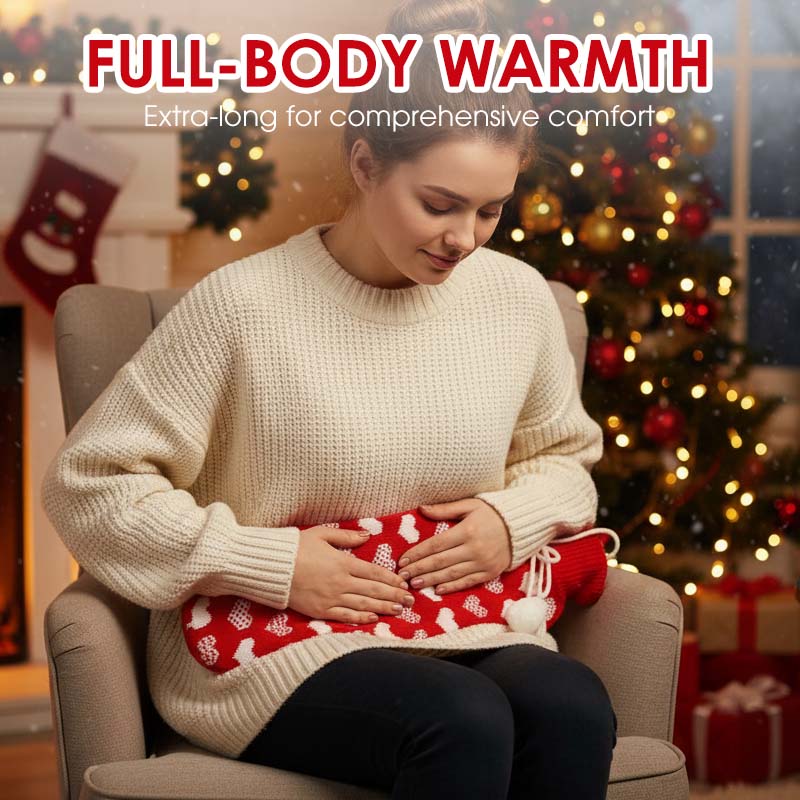 🌟Bardzo długa 2-litrowa butelka na gorącą wodę z izolacyjnym pokrowcem