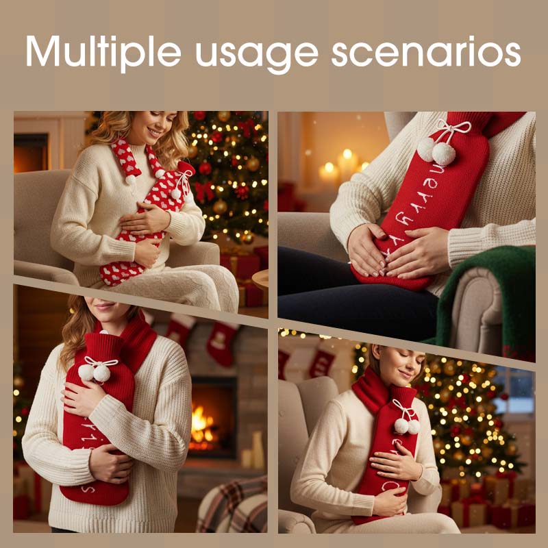 🌟Bardzo długa 2-litrowa butelka na gorącą wodę z izolacyjnym pokrowcem