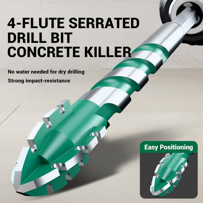 💥4-częściowy zestaw wierteł z 4-kierunkowym ostrzem ząbkowanym klasy premium