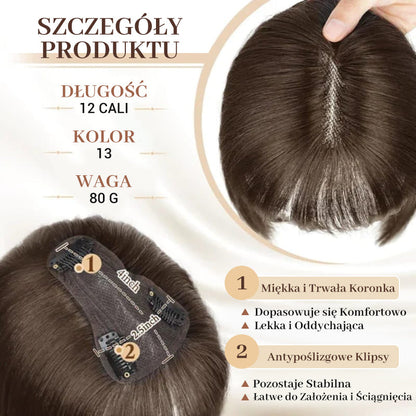 💥Naturalne Toppery do Włosów z Grzywką dla Kobiet