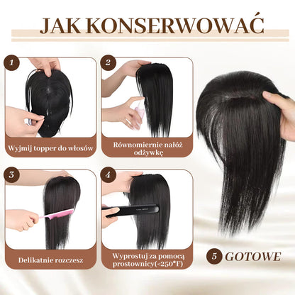 💥Naturalne Toppery do Włosów z Grzywką dla Kobiet