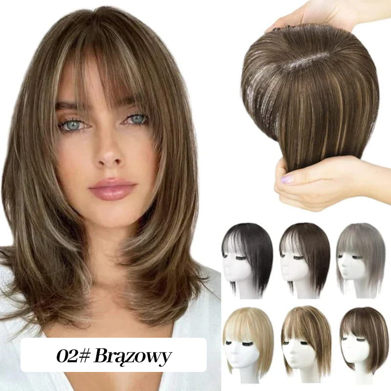 💥Naturalne Toppery do Włosów z Grzywką dla Kobiet