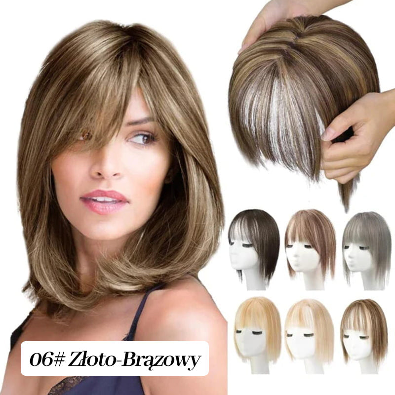 💥Naturalne Toppery do Włosów z Grzywką dla Kobiet