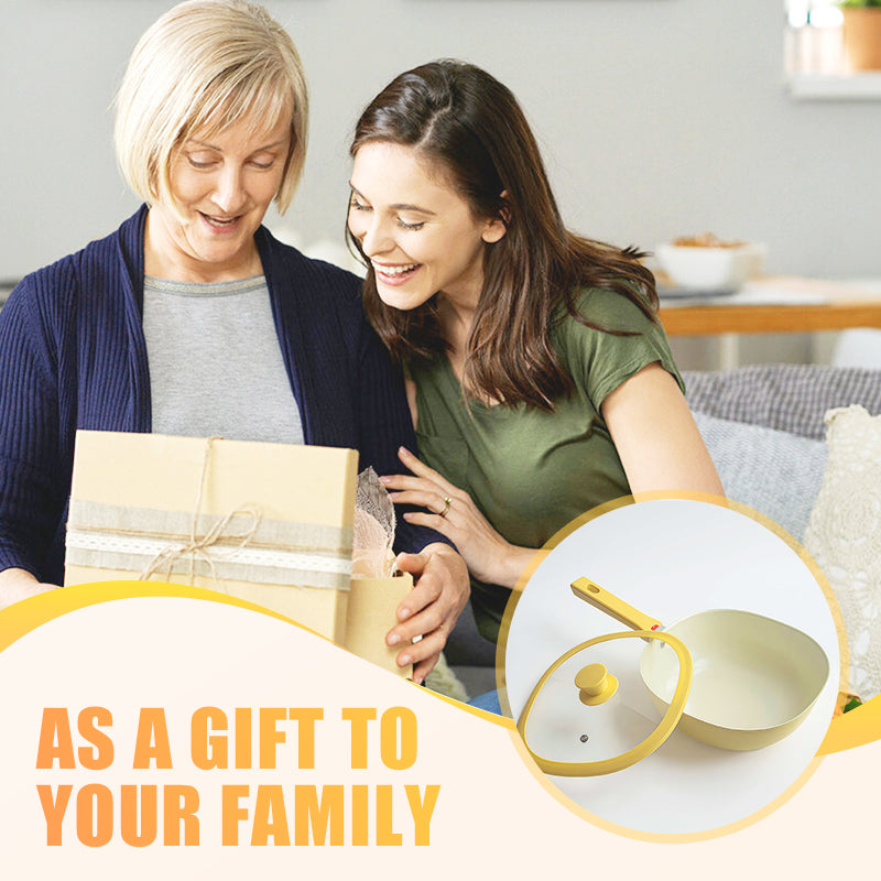 ✨ Pożegnaj się z problemami związanymi z gotowaniem — ceramiczne patelnie z nieprzywierającą powłoką i szczelnymi pokrywkami! ✨