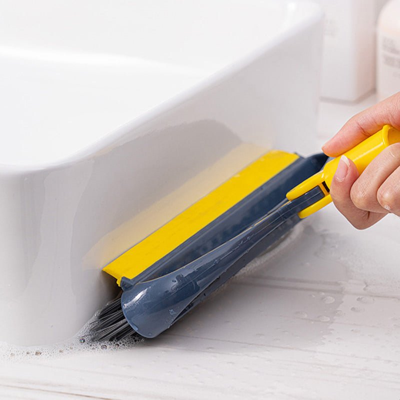 ✨ Pożegnaj się z trudnymi do czyszczenia narożnikami — szybka szczotka do czyszczenia podłóg 2 w 1 z gąbką do wycierania! ✨