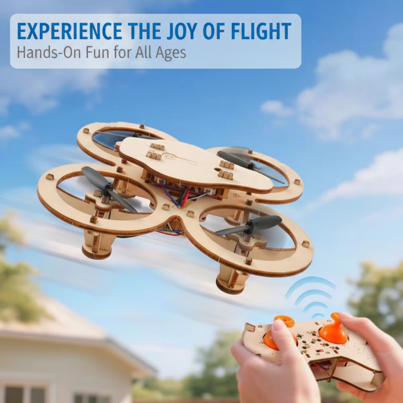 ✈️ 50% ZNIŻKI! Zestaw do samodzielnego montażu drewnianego drona dla dzieci – utrzymywanie wysokości, stabilne sterowanie i wzmocnione bezpieczeństwo! 🎁🚁