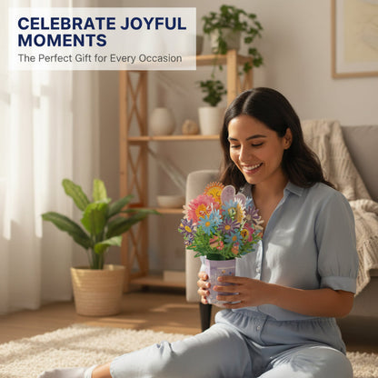 🌹Trójwymiarowa kartka okolicznościowa z bukietem kwiatów✨