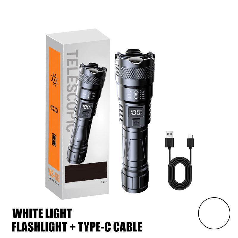 🔥Oferta ograniczona czasowo🔦Mocna latarka LED z funkcją zoomu🎁Latarka + kabel USB-C