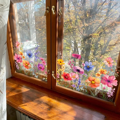 🌸 Naklejki na okna z kwiatowym bukietem – Przekształć swoje okna!
