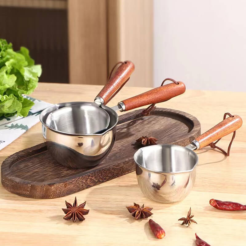 🍯 Mini Garnek ze Stali Nierdzewnej 304 – Idealny do Masła, Mleka i Kawy! 🍯