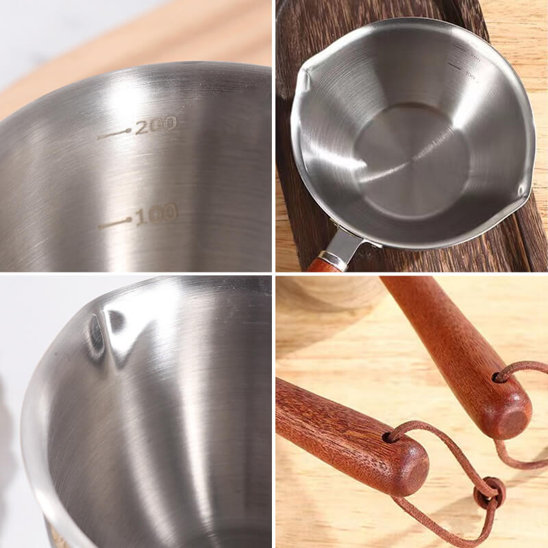 🍯 Mini Garnek ze Stali Nierdzewnej 304 – Idealny do Masła, Mleka i Kawy! 🍯