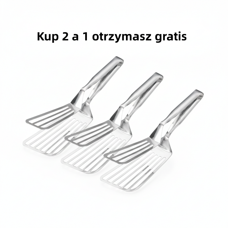🍳 Szczypce-Łopatka z Stali Nierdzewnej 304 – Wielofunkcyjne Narzędzie Kuchenne! 🍖