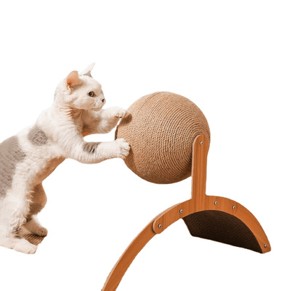 🐱💖 Naturalna sisalowa piłka do drapania dla kotów z tekturową podkładką – zaspokaja potrzebę drapania, trwała sisalowa i chroni meble 🧶