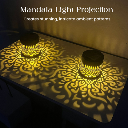 ☀️ Solarna lampa mandala do ogrodu i na taras – 2 w 1: lampa podłogowa i ścienna – Ozdobna dekoracja świetlna w stylu vintage – Odporna na rdzę i trwała ✨🪴🏡