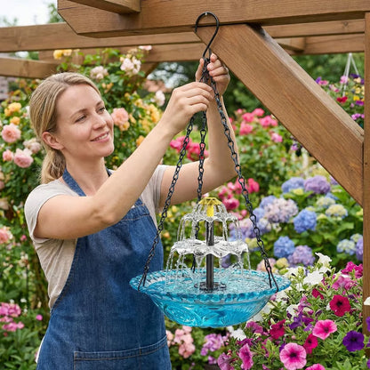 🐦 NOWOŚCI 2026 – 50% RABATU🔥💐 Solar Cascade Wisząca fontanna do kąpieli dla ptaków