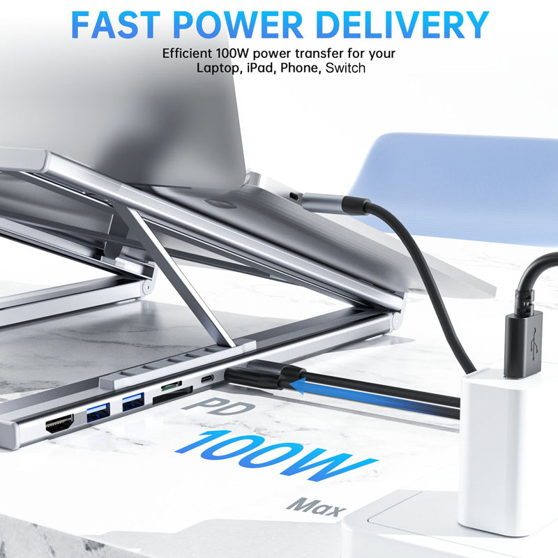 💻Stacja dokująca USB-C, podstawka pod laptopa z 4K HDMI