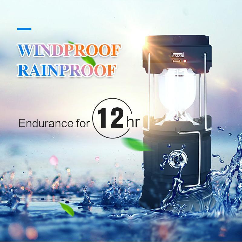 🔥 Lampa kempingowa LED 3 w 1 z realistycznym efektem płomienia i latarką