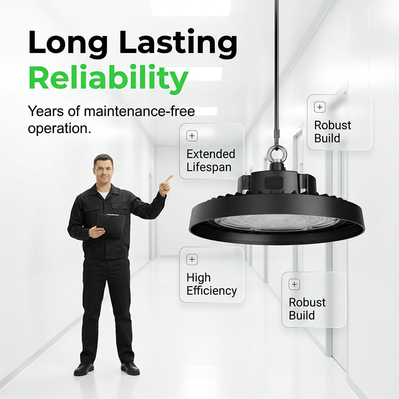 💡 Teraz 50% taniej! Lampa LED typu High Bay (UFO) – 100 W, 160 lm/W, 220 V; do przemysłu, magazynów i dużych obiektów 🏭✨