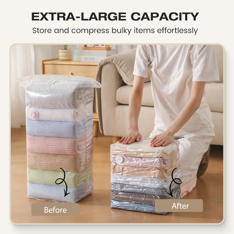 💨 LIMITED‑TIME 50% OFF! 🧹 No‑Pump Vacuum Storage Bags – Press & seal, saves 80% space, keeps clothes dry & dust‑free, perfect for bulky bedding & off‑season gear 🛏️