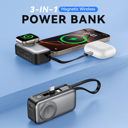 📱TERAZ 50% ZNIŻKI! 🔋Magnetyczny bezprzewodowy power bank 3 w 1