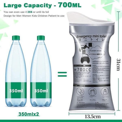 🥳HIT 2026🥳 Turystyczne woreczki do oddawania moczu – 700 ml, uniwersalne (dla kobiet i mężczyzn), technologia błyskawicznego żelowania SAP – szczelne i ekologiczne – idealne w podróży, na wędrówki i w sytuacjach awaryjnych! 🛡️💨