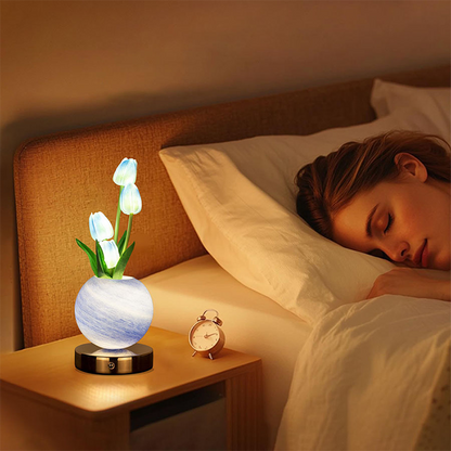 ✨ Elegancka Lampka Nocna z Bukietem Tulipanów – Piękna Dekoracja i Miękkie Światło ✨