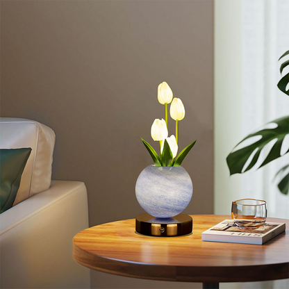✨ Elegancka Lampka Nocna z Bukietem Tulipanów – Piękna Dekoracja i Miękkie Światło ✨