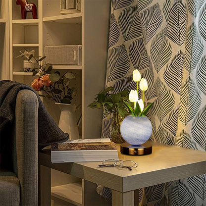 ✨ Elegancka Lampka Nocna z Bukietem Tulipanów – Piękna Dekoracja i Miękkie Światło ✨
