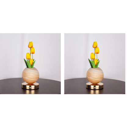 ✨ Elegancka Lampka Nocna z Bukietem Tulipanów – Piękna Dekoracja i Miękkie Światło ✨
