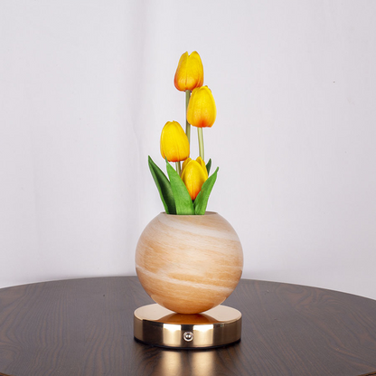 ✨ Elegancka Lampka Nocna z Bukietem Tulipanów – Piękna Dekoracja i Miękkie Światło ✨