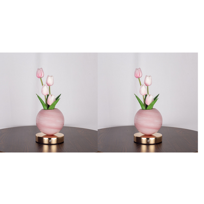 ✨ Elegancka Lampka Nocna z Bukietem Tulipanów – Piękna Dekoracja i Miękkie Światło ✨