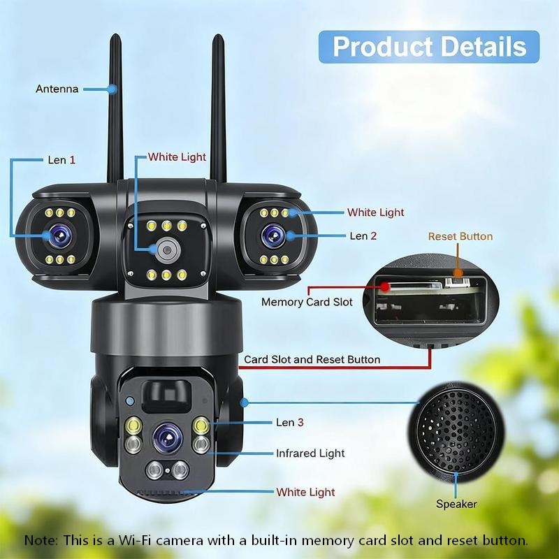 ⏳ Oferta limitowana ⏰ Kamera bezpieczeństwa Wi-Fi na zewnątrz – 6K, 9 MP, 10-krotny zoom, 3 obiektywy, 360° PTZ | IP66, kolorowy noktowizor, dwukierunkowe audio, śledzenie ruchu.