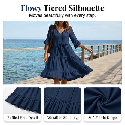 🔥 50% ZNIŻKI TYLKO DZIŚ – OGRANICZONA ILOŚĆ! 🔥  ✨ Zwiewna Elegancka Sukienka na Plażowe Wakacje – Idealna na Słoneczne Dni! ✨